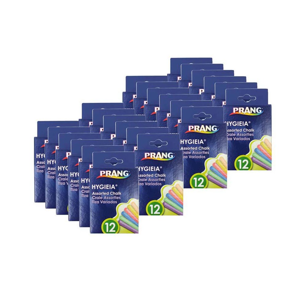 Hygieia Dustless Board Chalk, 3-1/4" x 3/8", Assorted, 12 Per Box, 24 Boxes. Picture 2