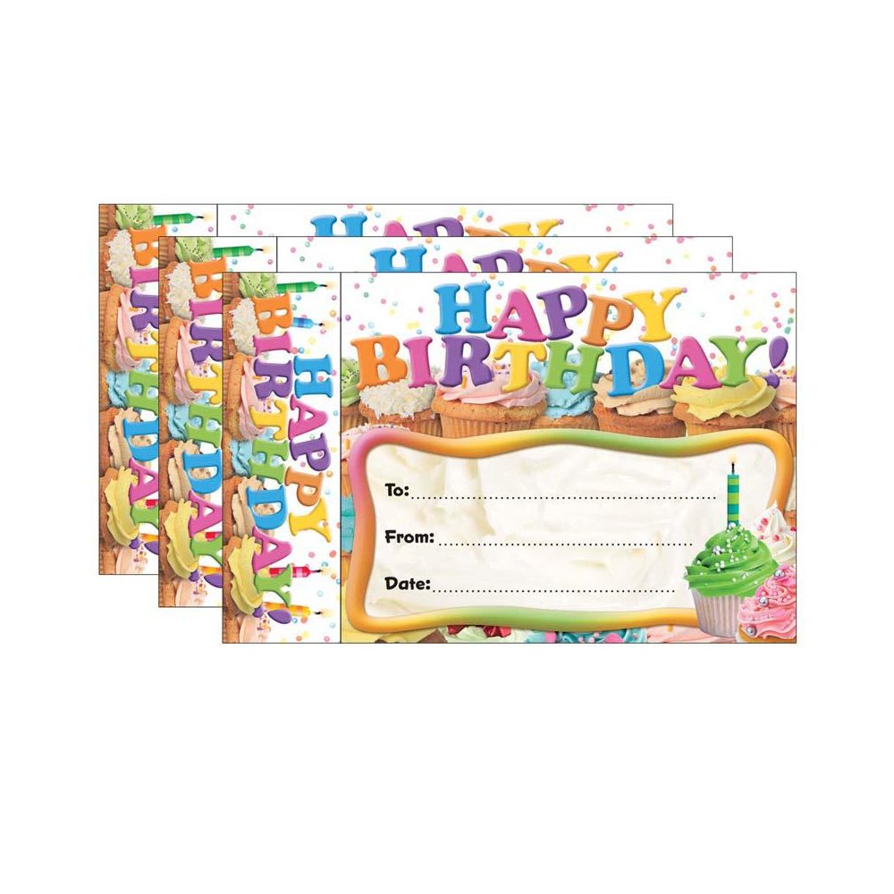 Happy Birthday Cupcakes Bookmark Awards, 30 Per Pack, 3 Packs. Picture 2