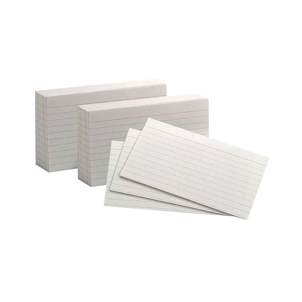 White Commercial Index Cards, 3" x 5", Ruled, 1000 Per Pack, 2 Packs. Picture 2