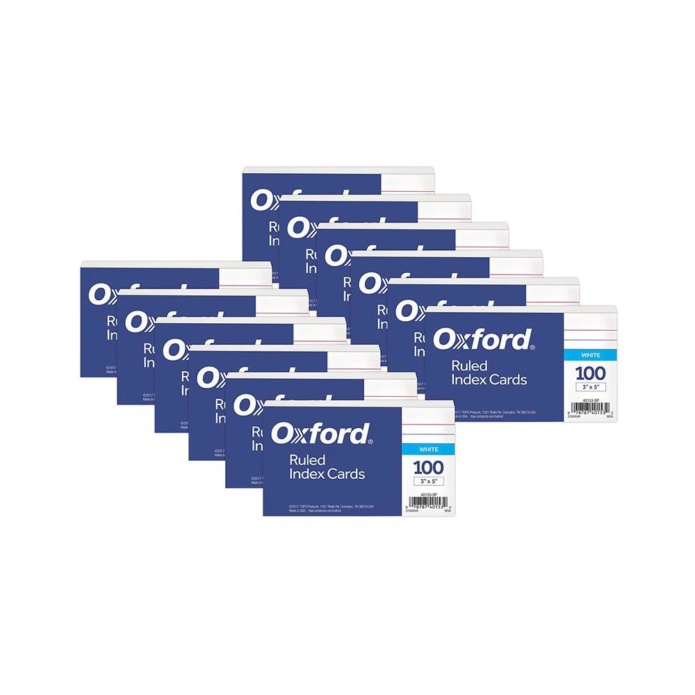 Index Cards, 3" x 5", Ruled, 100 Per Pack, 12 Packs. Picture 2