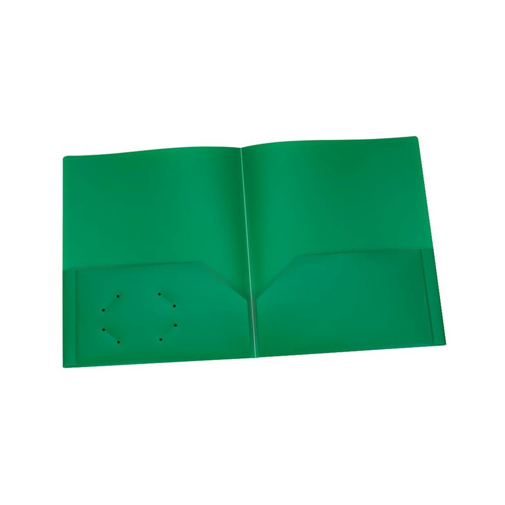 Poly Two Pocket Portfolio, Green, Pack of 25. Picture 2