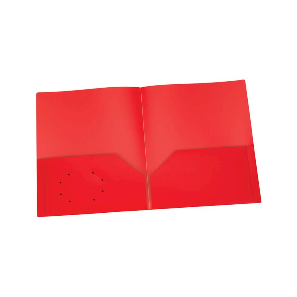 Poly Two Pocket Portfolio, Red, Pack of 25. Picture 2