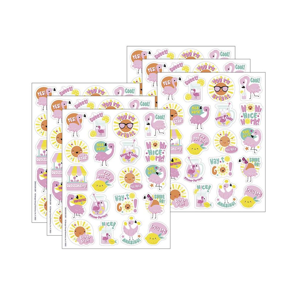 Flamingo Strawberry Lemonade Scented Stickers, 80 Per Pack, 6 Packs. Picture 2