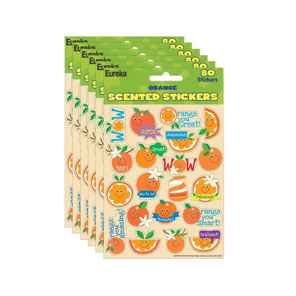 Orange Scented Stickers, 80 Per Pack, 6 Packs. Picture 2