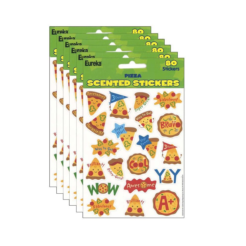 Pizza Scented Stickers, 80 Per Pack, 6 Packs. Picture 2