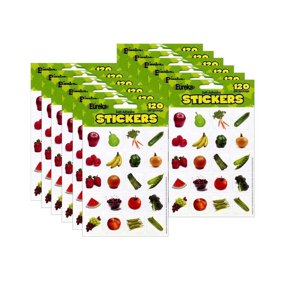 Fruits & Vegetables Theme Stickers, 120 Per Pack, 12 Packs. Picture 2