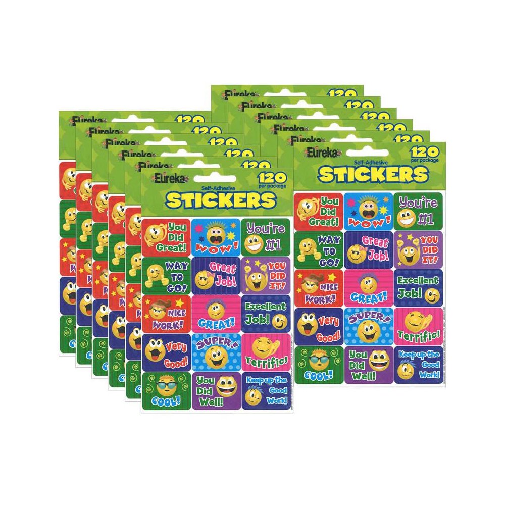 Emoticons Success Stickers, 120 Per Pack, 12 Packs. Picture 2