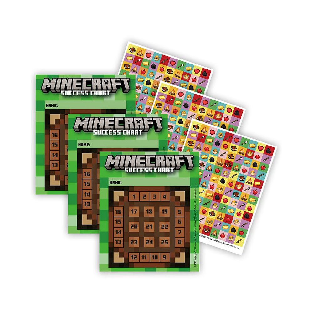 Minecraft Mini Reward Charts with Stickers, 36 Per Pack, 3 Packs. Picture 2
