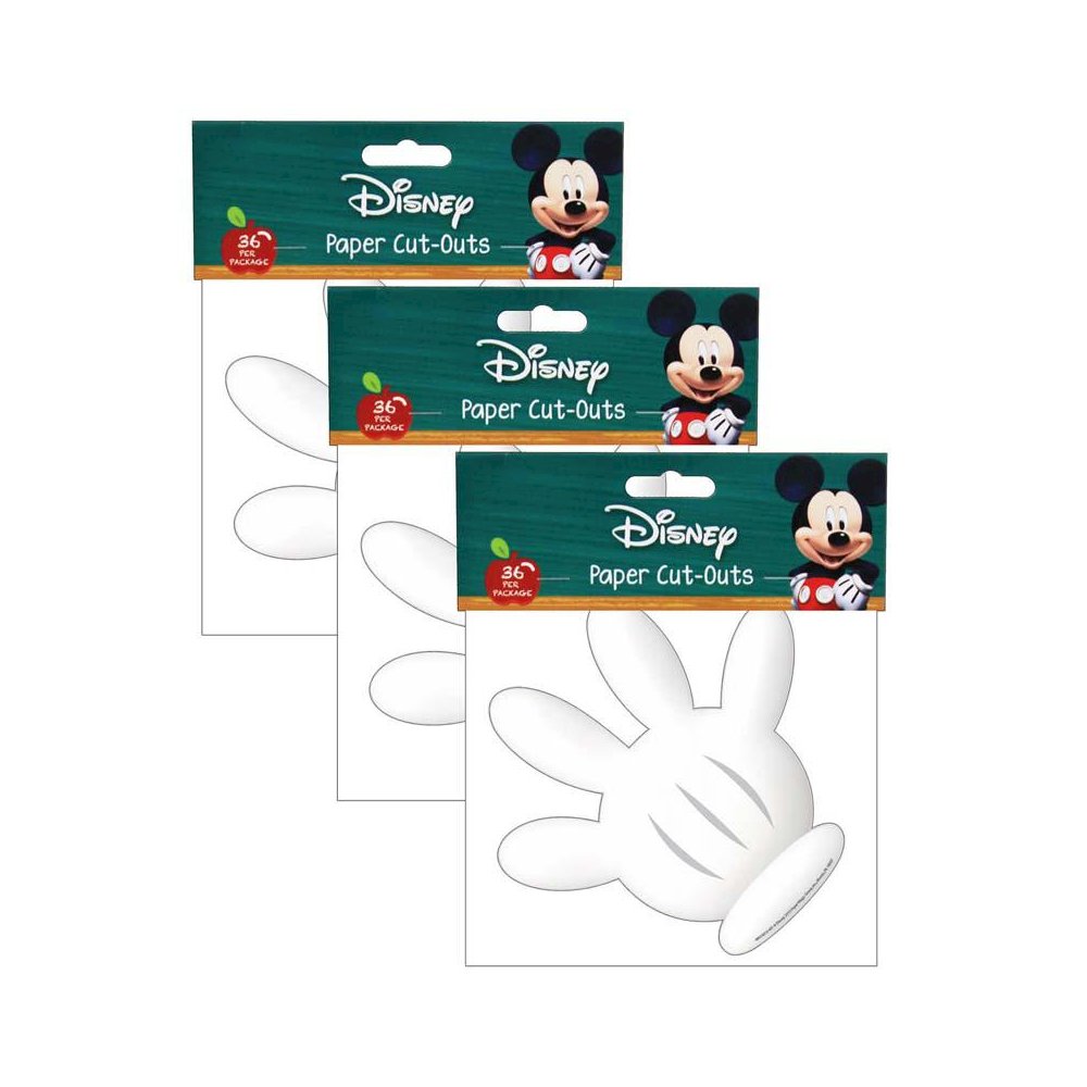 Mickey Mouse Clubhouse Hand Paper Cut Outs, 36 Per Pack, 3 Packs. Picture 2