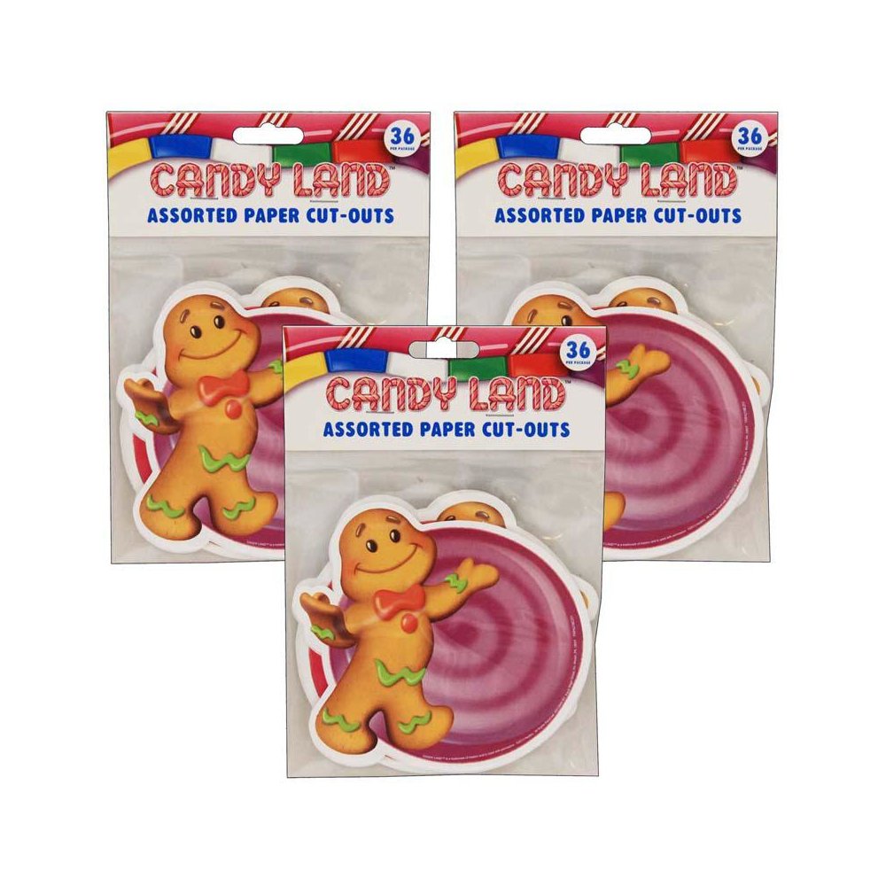 Candy Land Assorted Paper Cut Outs, 36 Per Pack, 3 Packs. Picture 2