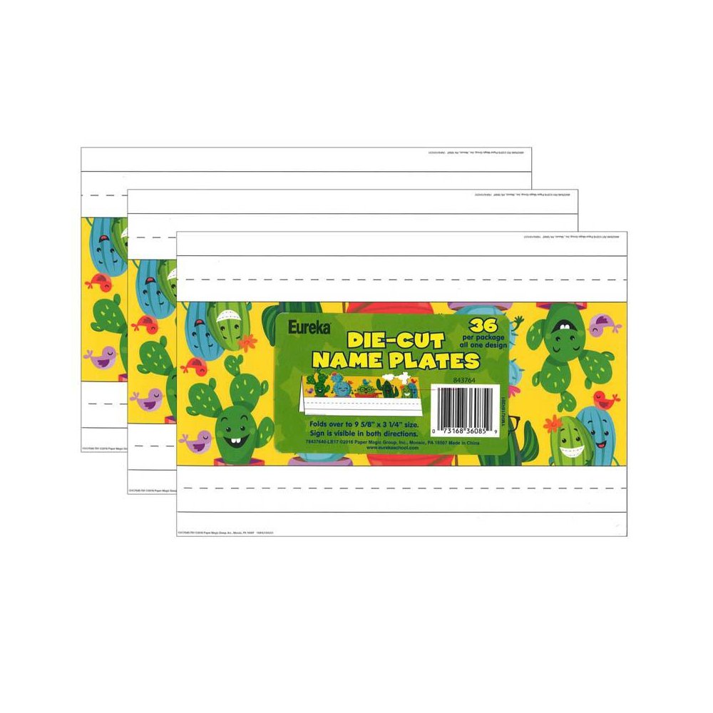 A Sharp Bunch Die Cut Tented Name Plates, 36 Per Pack, 3 Packs. Picture 2