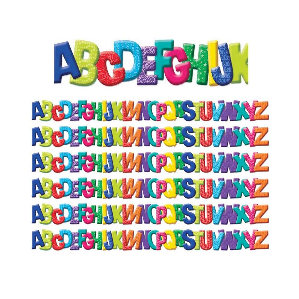 Color My World ABC Extra Wide Die Cut Deco Trim, 37 Feet Per Pack, 6 Packs. Picture 2