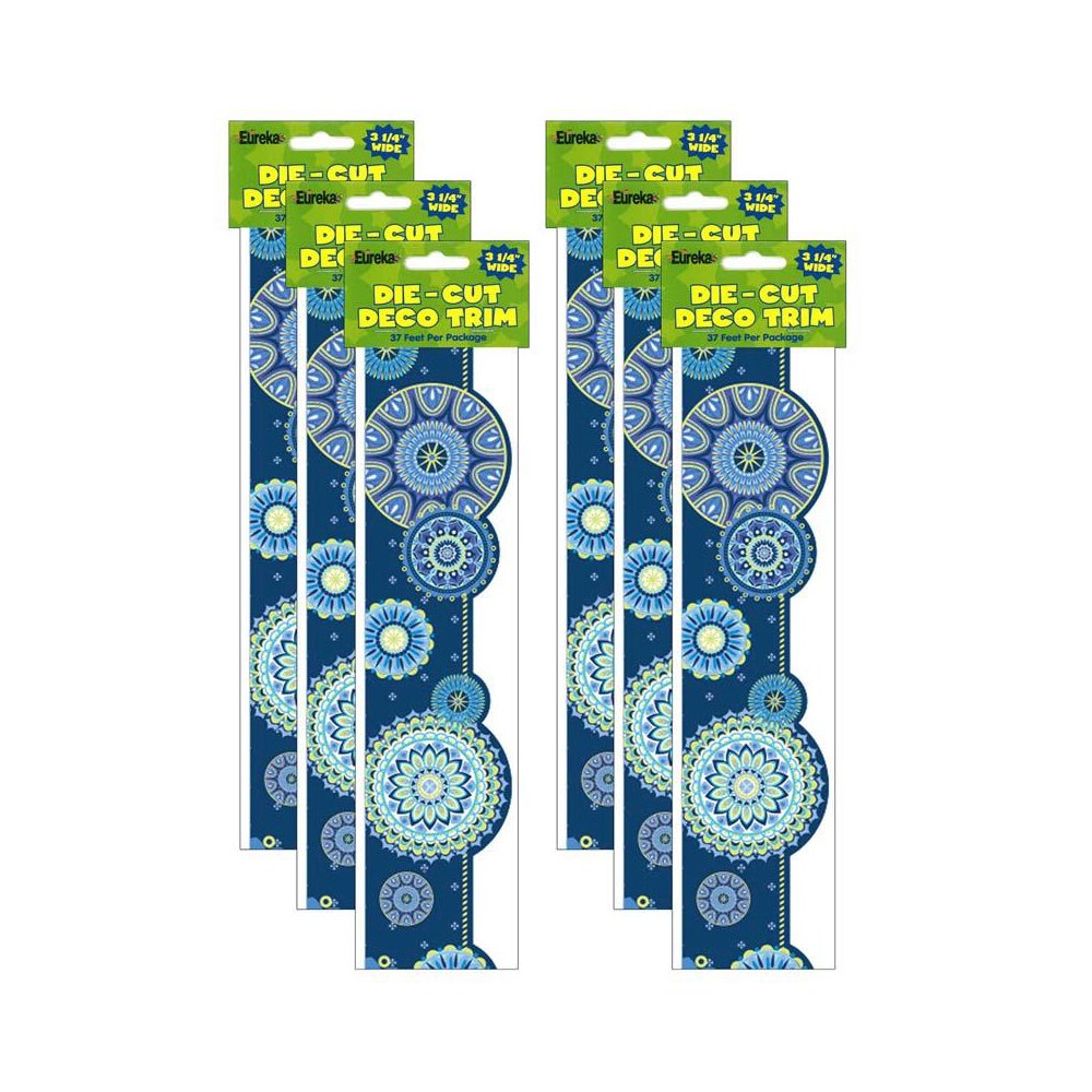 Blue Harmony Mandala Extra Wide Deco Trim, 37 Feet Per Pack, 6 Packs. Picture 2