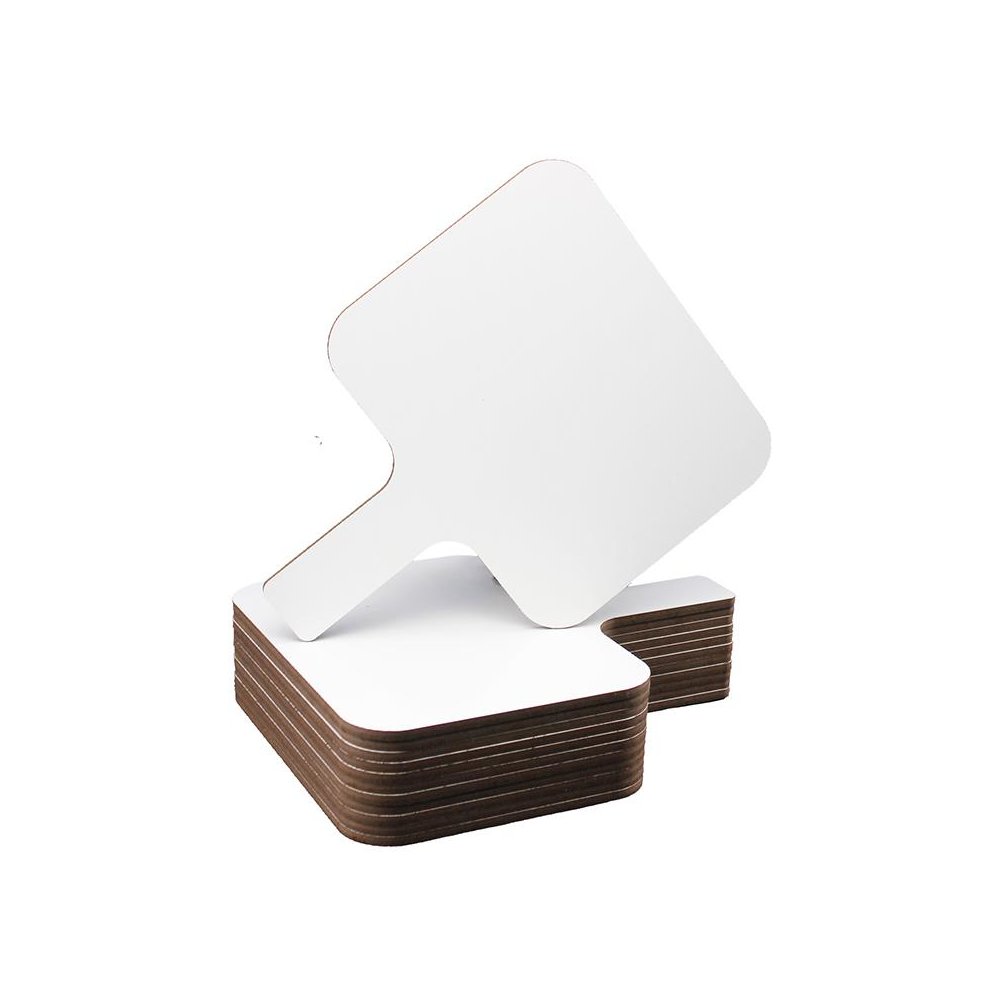 Single-Sided Rectangular Dry Erase Answer Paddle, 8" x 9.75", Pack of 12. Picture 2