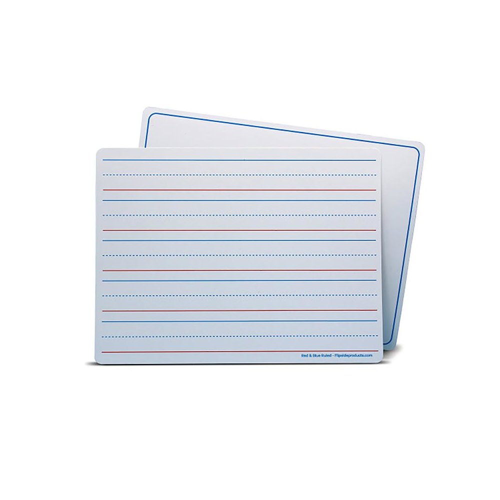 Magnetic Dry Erase Learning Mat, Two-Sided Red & Blue Ruled/Plain,Pack of 24. Picture 2