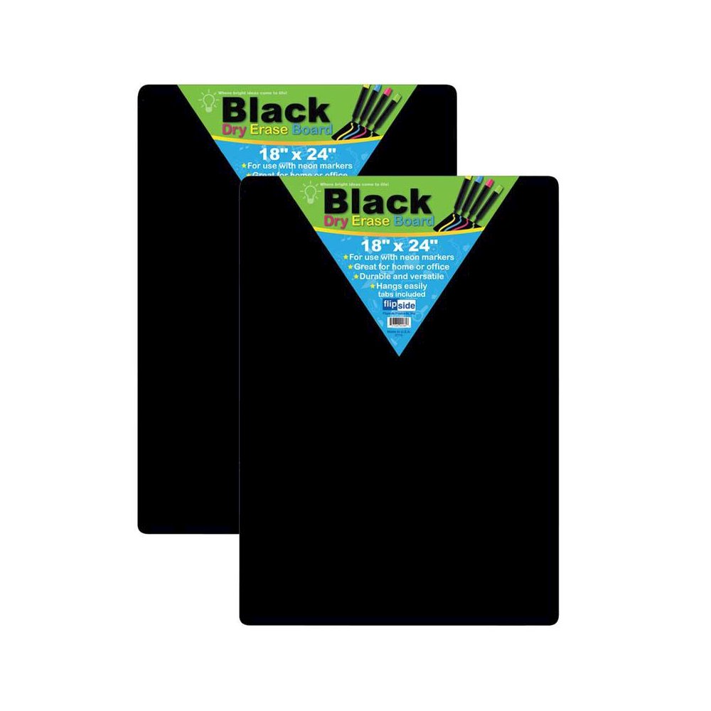 Black Dry Erase Board, 18" x 24", Pack of 2. Picture 2