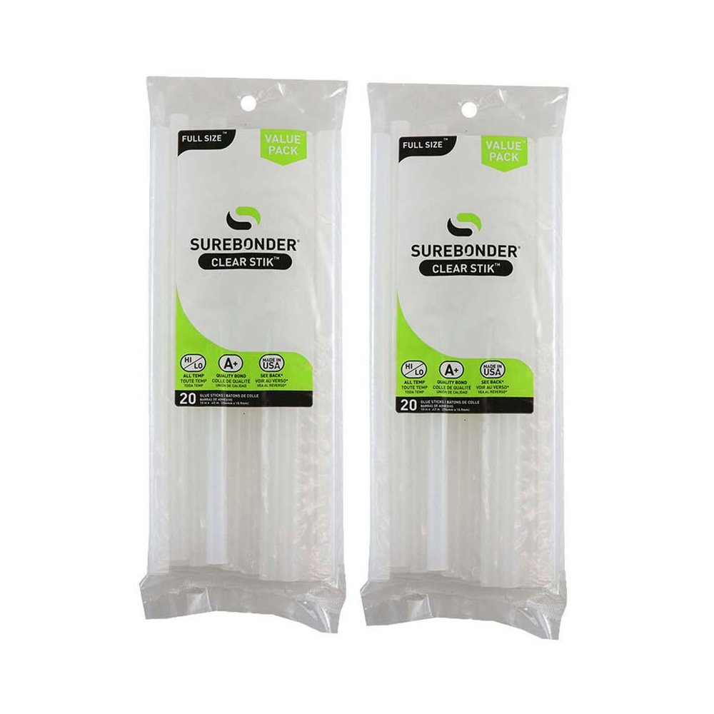 Dual Temp Full Size Glue Stick, Clear, 10" x 7/16" 20 Per Pack, 2 Packs. Picture 2