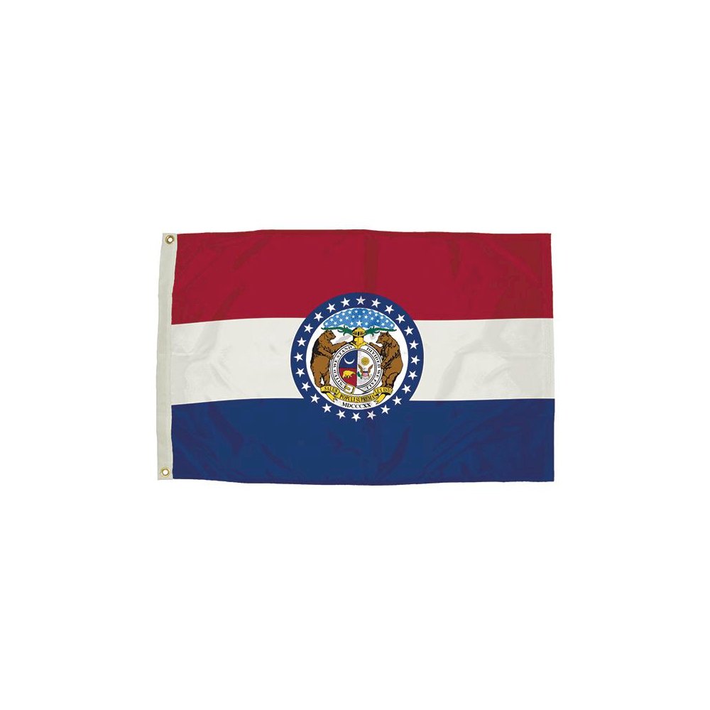 Durawavez Nylon Outdoor Flag with Heading & Grommets, Missouri, 3ft x 5ft. Picture 2