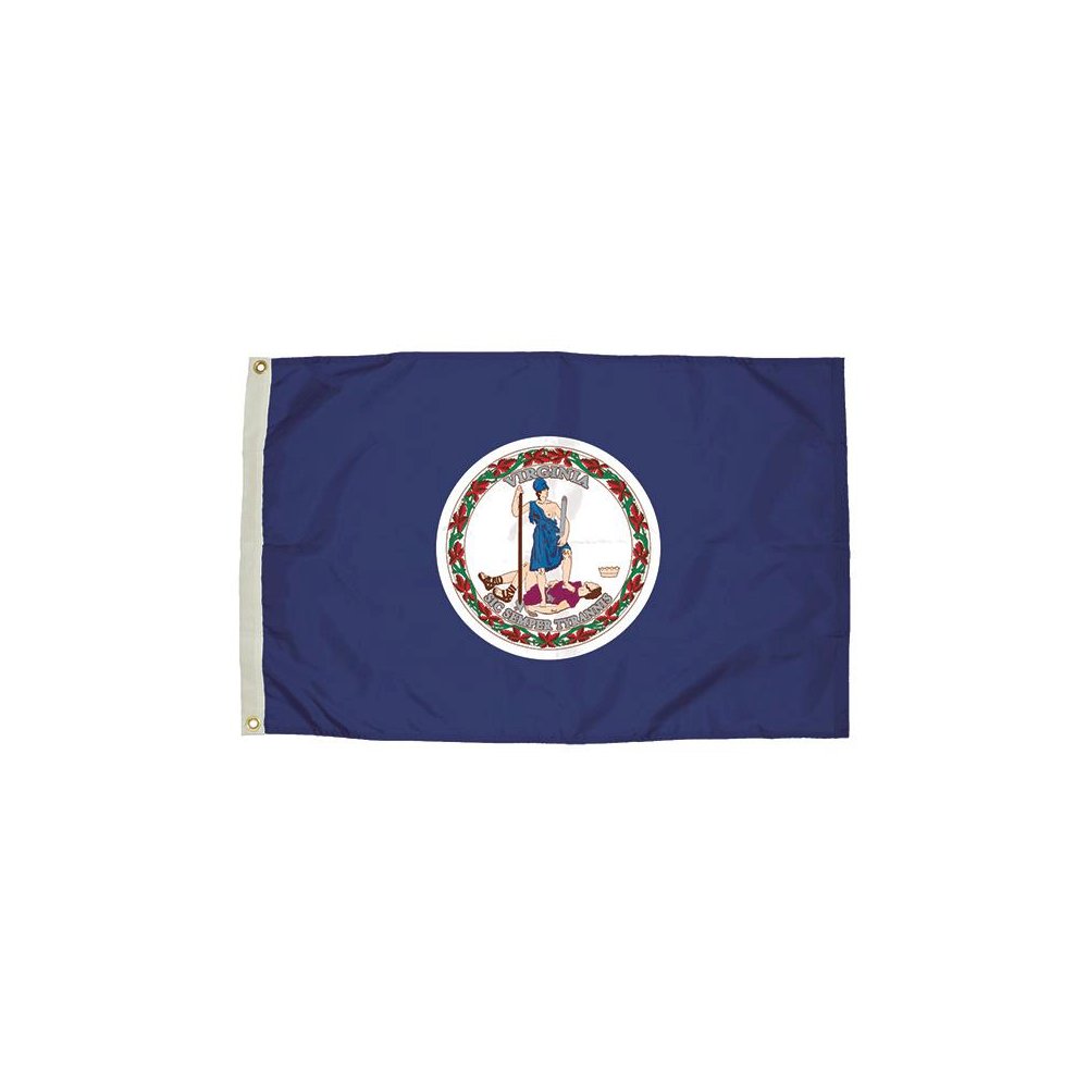 Durawavez Nylon Outdoor Flag with Heading & Grommets, Virginia, 3ft x 5ft. Picture 2