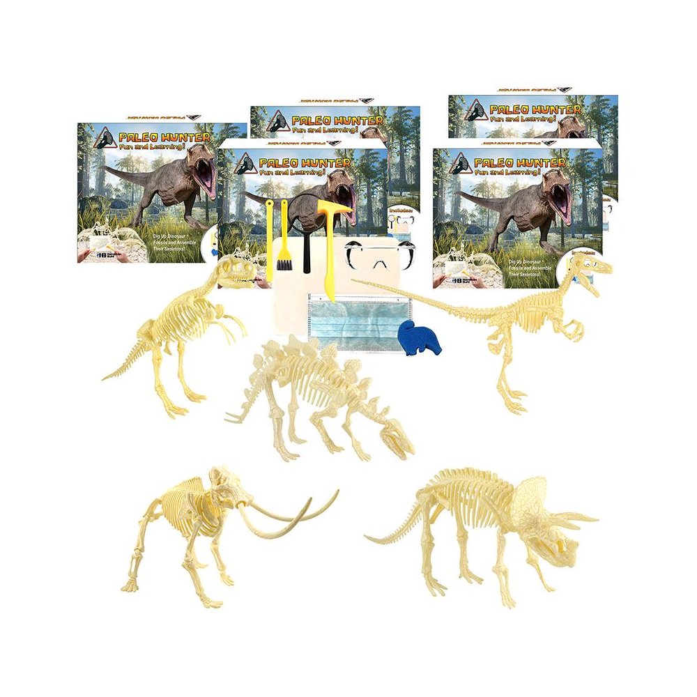 Paleo Hunter Dig Kit for STEAM Education - All Five Dinosaurs. Picture 2