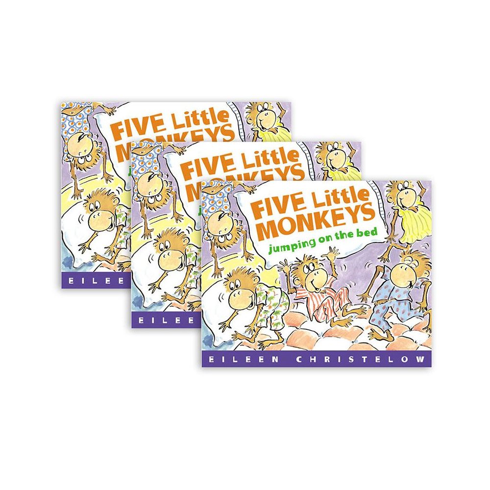 Five Little Monkeys Jumping on the Bed Book, Pack of 3. Picture 2