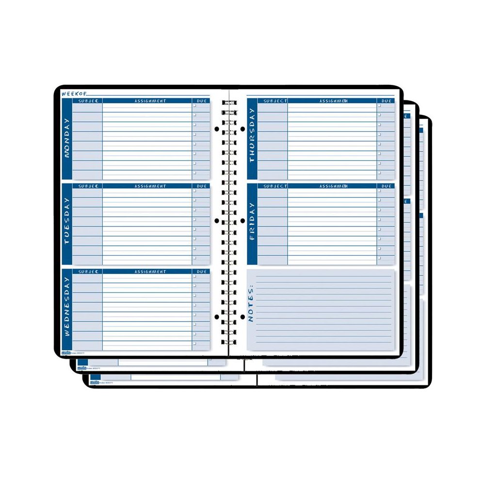 Non-Dated Student Planner/Assignment Book, Pack of 3. Picture 2