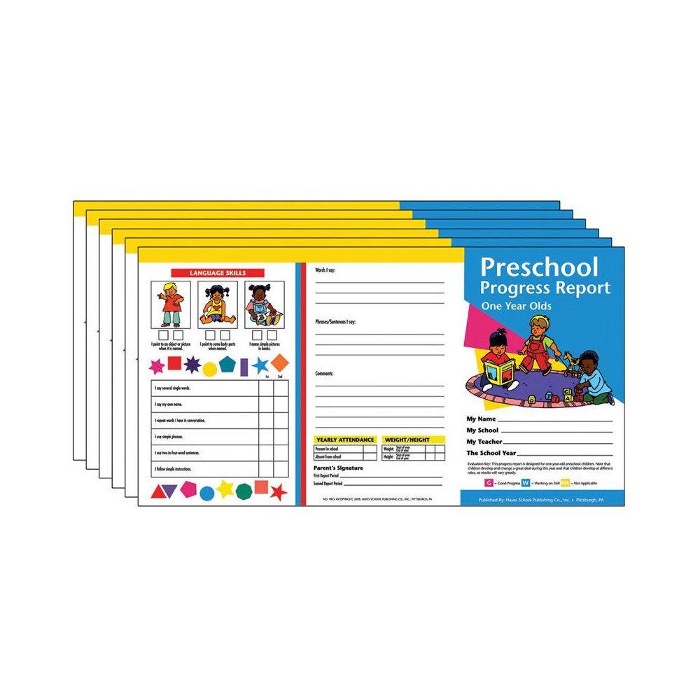 Preschool Progress Report (1 year olds), 10 Per Pack, 6 Packs. Picture 2