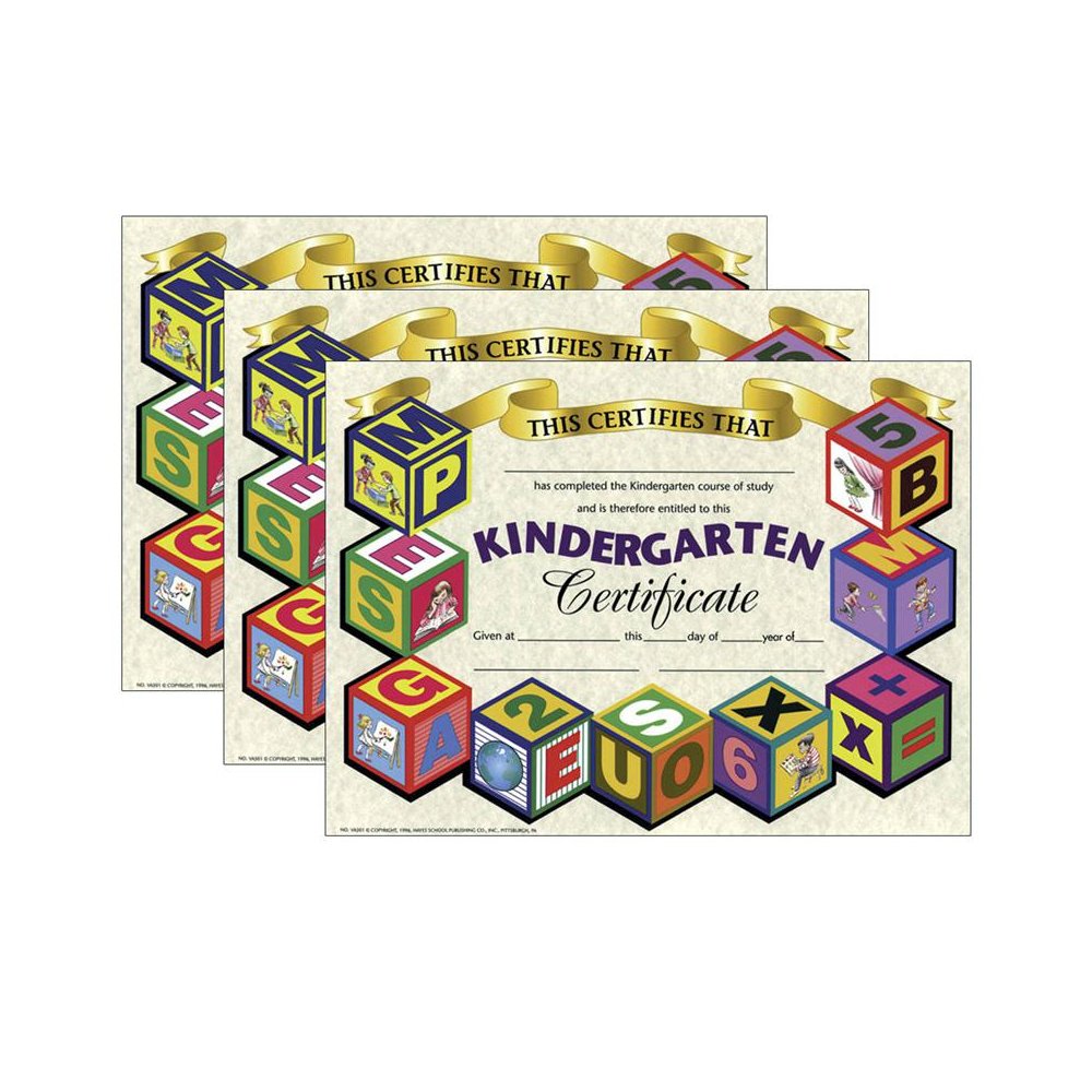 Kindergarten Certificate, 8.5" x 11", 30 Per Pack, 3 Packs. Picture 2