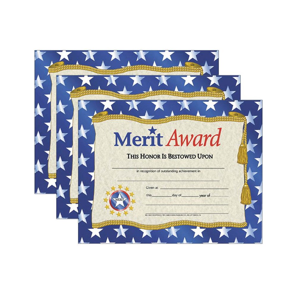 Merit Award Certificate, 8.5" x 11", 30 Per Pack, 3 Packs. Picture 2