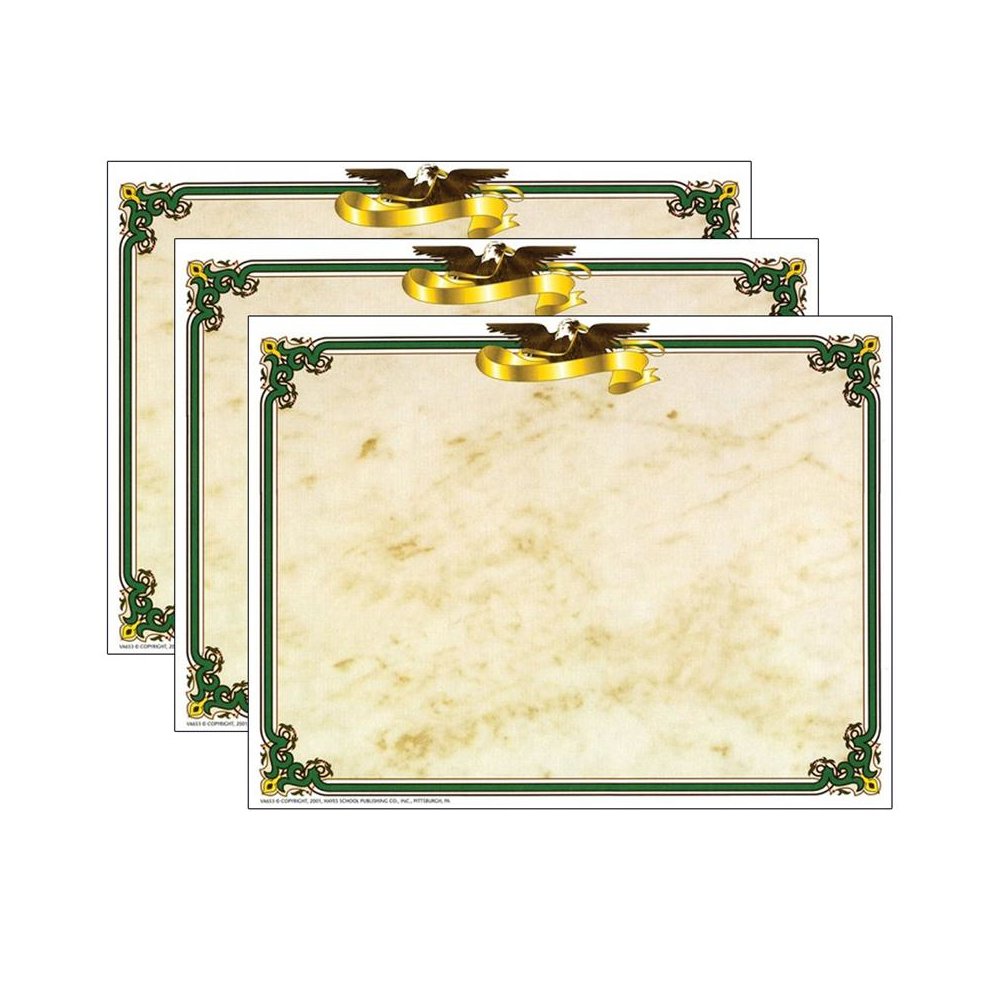 Eagle Border Certificate, 8.5" x 11", 50 Per Pack, 3 Packs. Picture 2