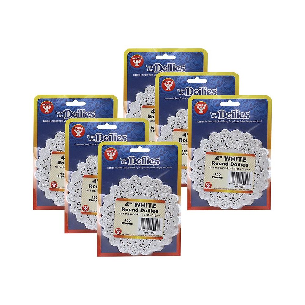 Round Paper Lace Doilies, White, 4", 100 Per Pack, 6 Packs. Picture 2