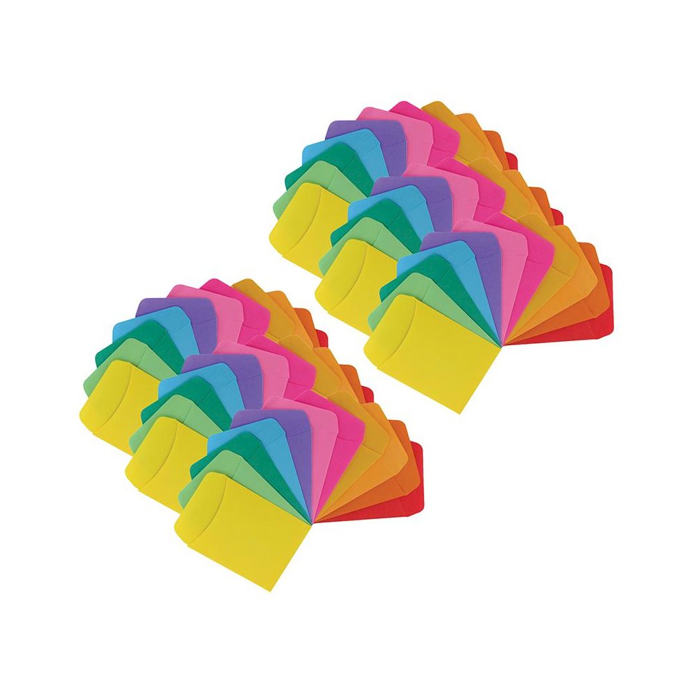 Non-Adhesive Library Pockets, 3.5" x 4.875", 5 Colors, 30 Per Pack, 6 Packs. Picture 2