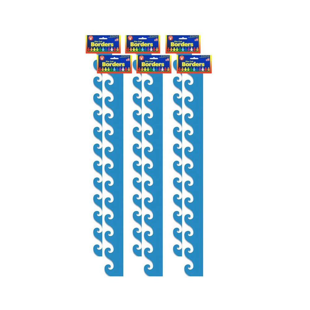 Blue Waves Mighty Brights Border, 36 Feet Per Pack, 6 Packs. Picture 2