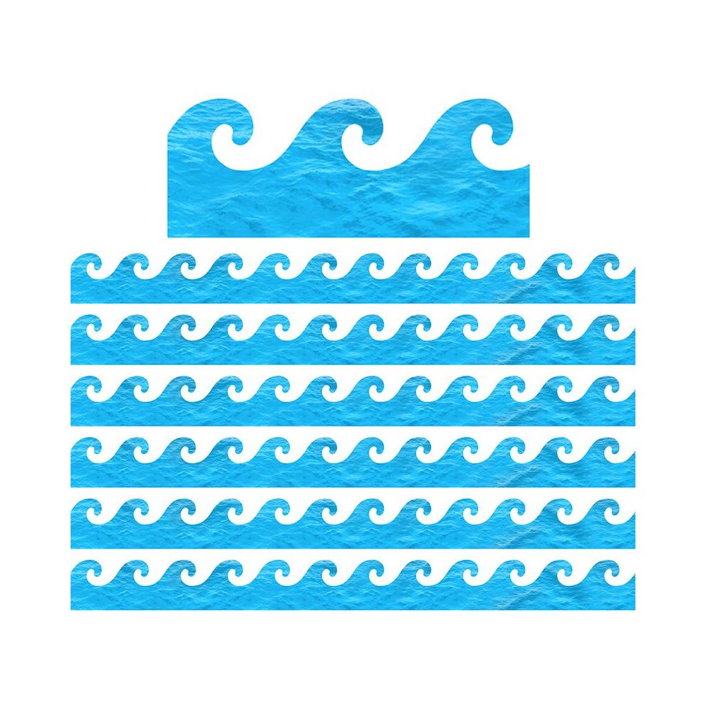Ocean Waves Border, 36 Feet Per Pack, 6 Packs. Picture 2