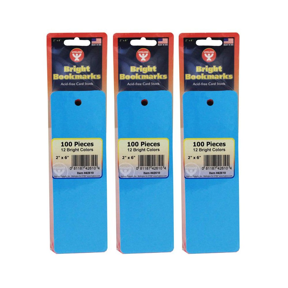 Mighty Bright Bookmarks, 100 Assorted Colors Per Pack, 3 Packs. Picture 2
