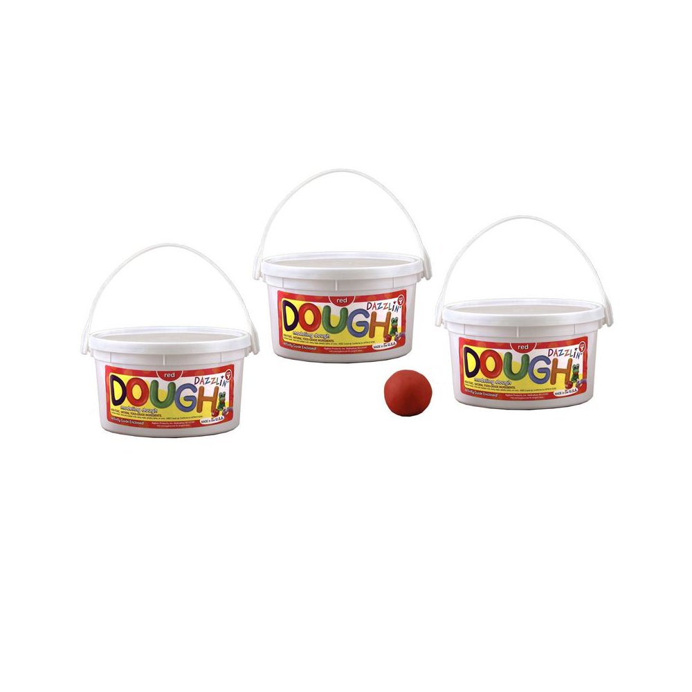 Dazzlin' Dough, Red, 3 lb. Tub, Pack of 3. Picture 2