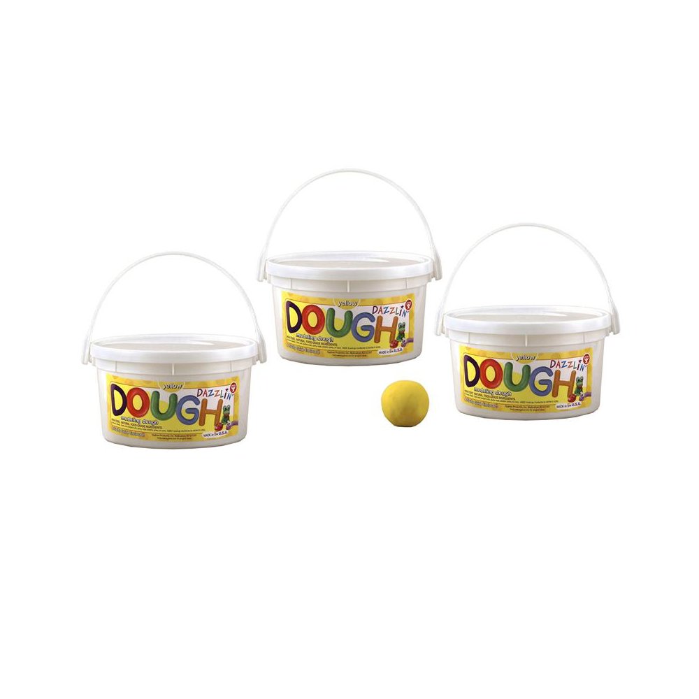 Dazzlin' Dough, Yellow, 3 lb. Tub, Pack of 3. Picture 2