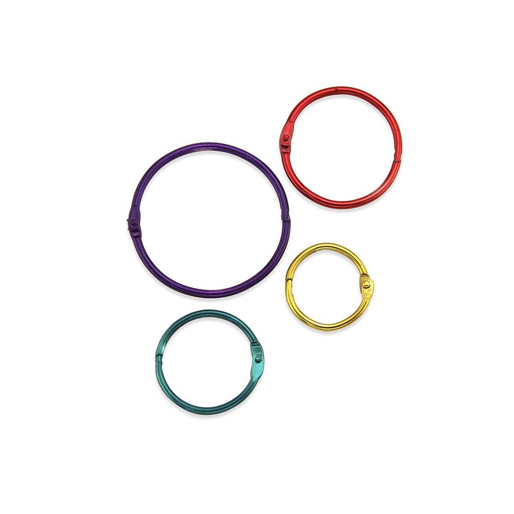 Assorted Metallic Book Rings, 36 Per Pack, 2 Packs. Picture 2