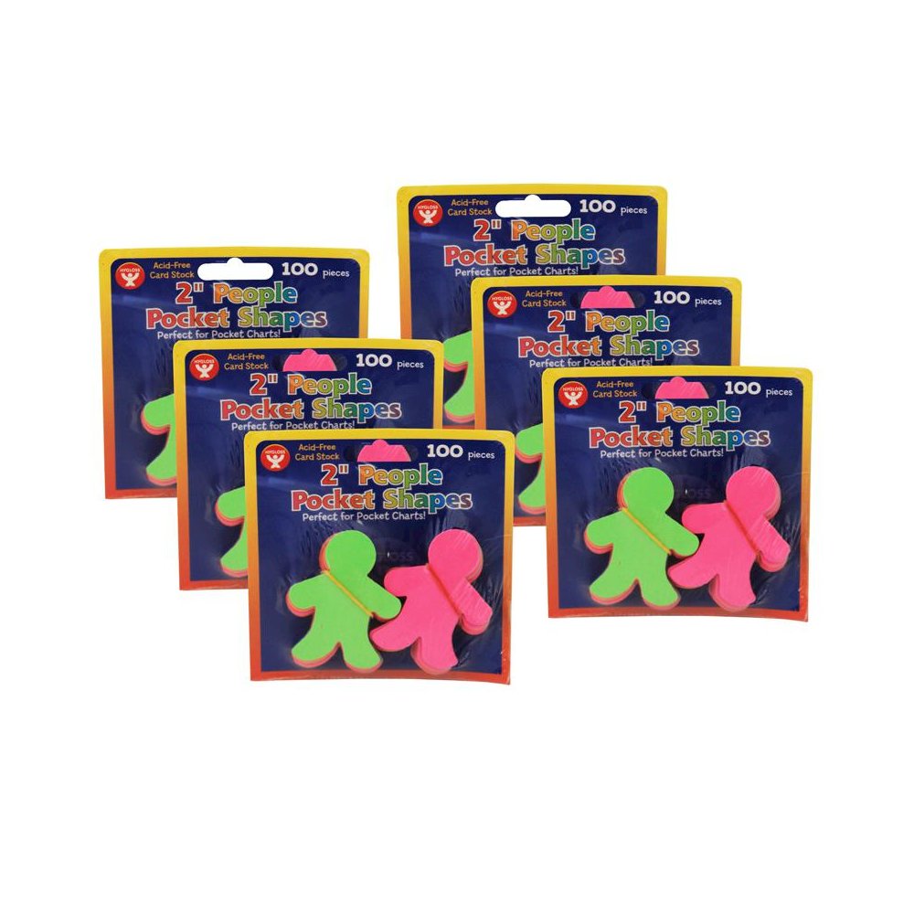 Pocket Shapes, 2" People, 100 Per Pack, 6 Packs. Picture 2