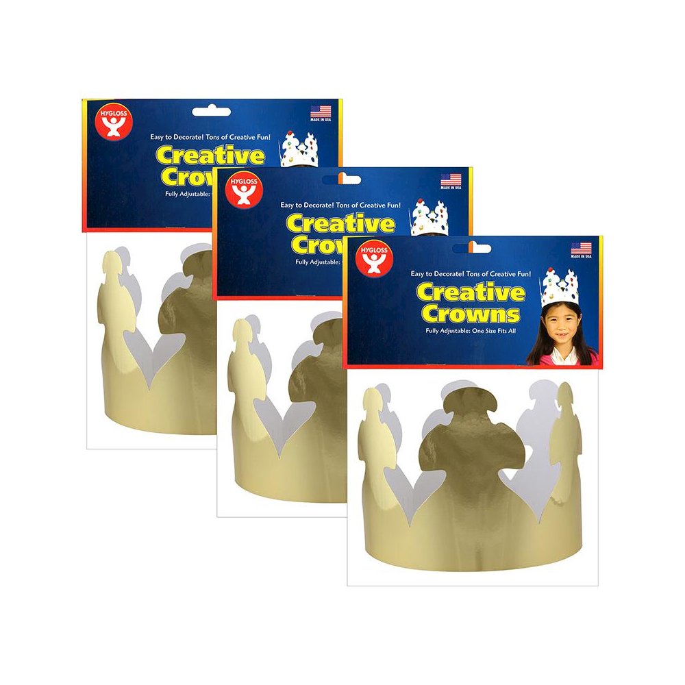 Bright Gold Crowns, 24 Per Pack, 3 Packs. Picture 2