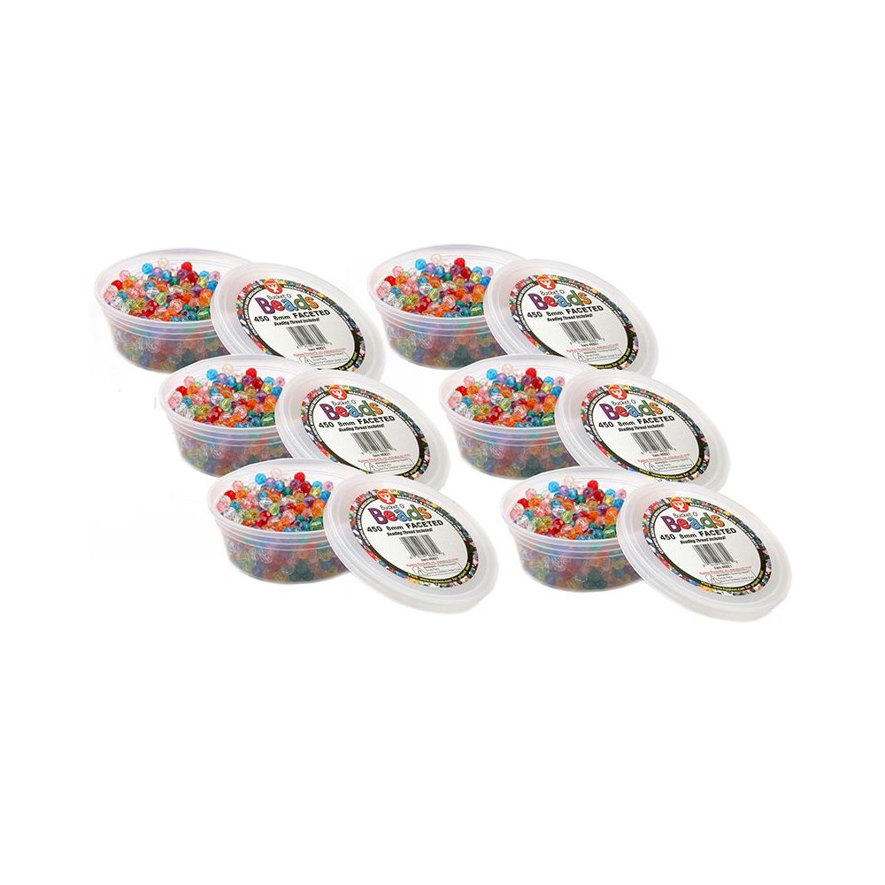 Bucket O’ Beads, Faceted, 8 mm, 450 Per Pack, 6 Packs. Picture 2