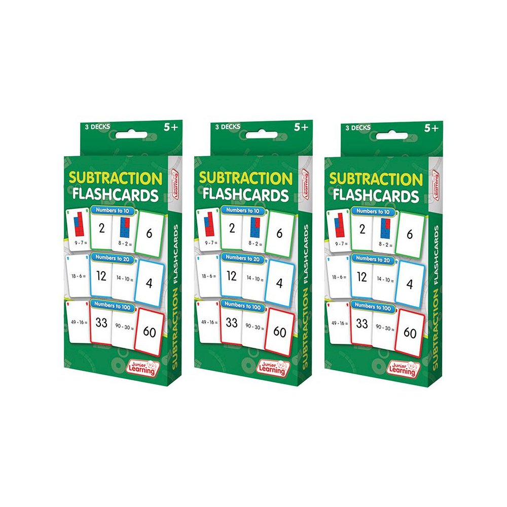 Subtraction Flashcards, 3 Sets Per Pack, 3 Packs. Picture 2