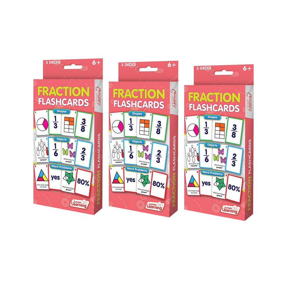 Fraction Flashcards, 3 Sets Per Pack, 3 Packs. Picture 2