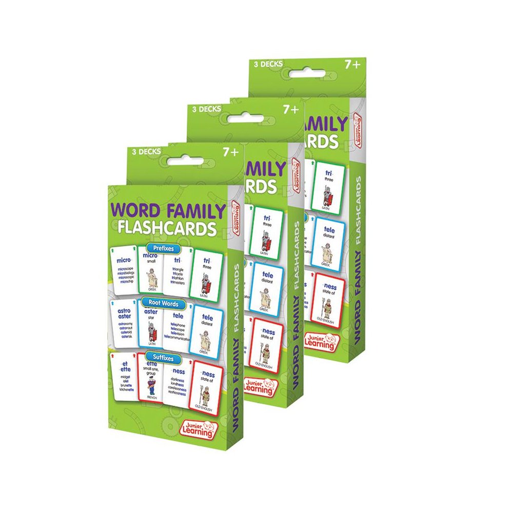 Word Families Flash Cards, 3 Decks Per Pack, 3 Packs. Picture 2