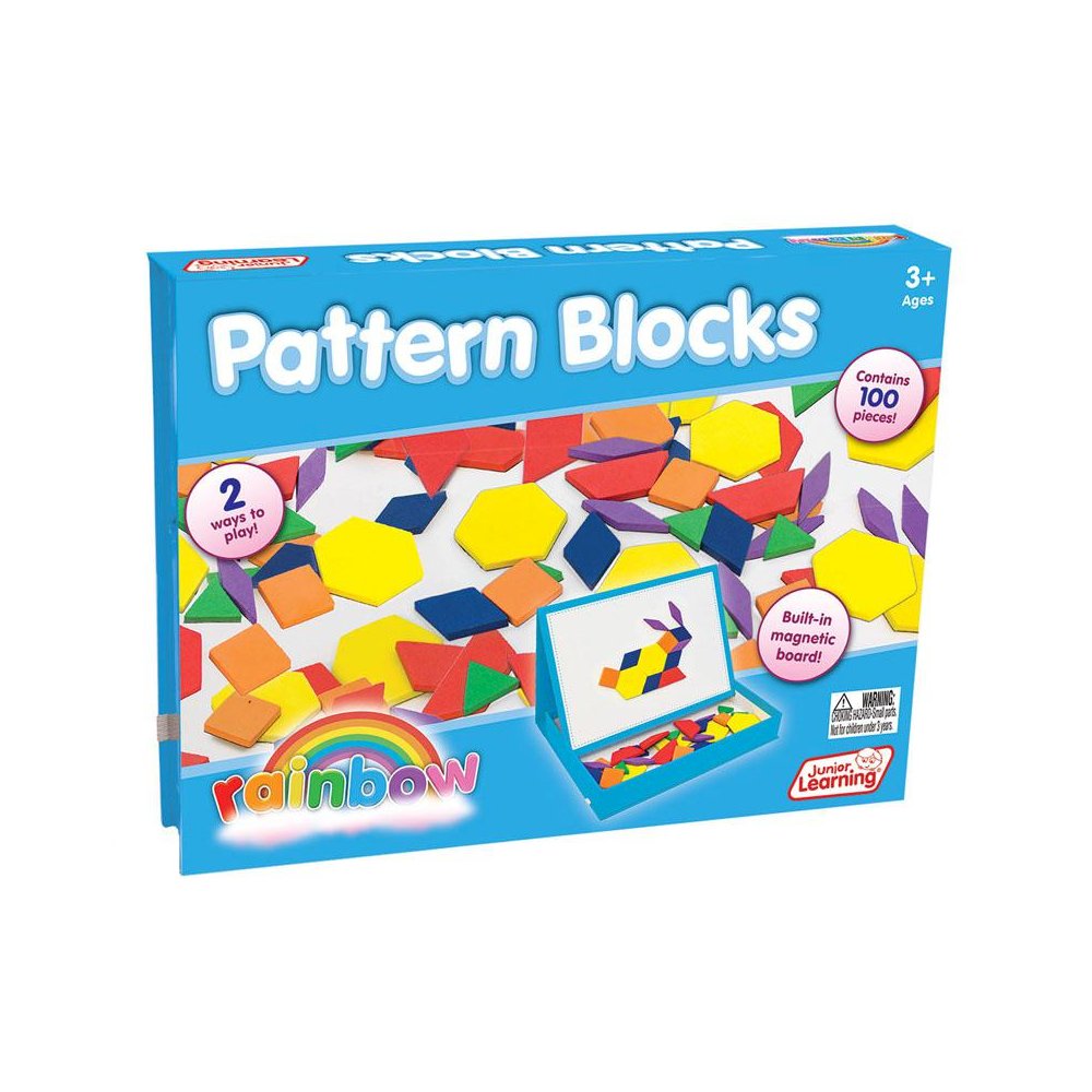 Rainbow Pattern Blocks, Magnetic, Assorted Colors, 100 Pieces. Picture 2