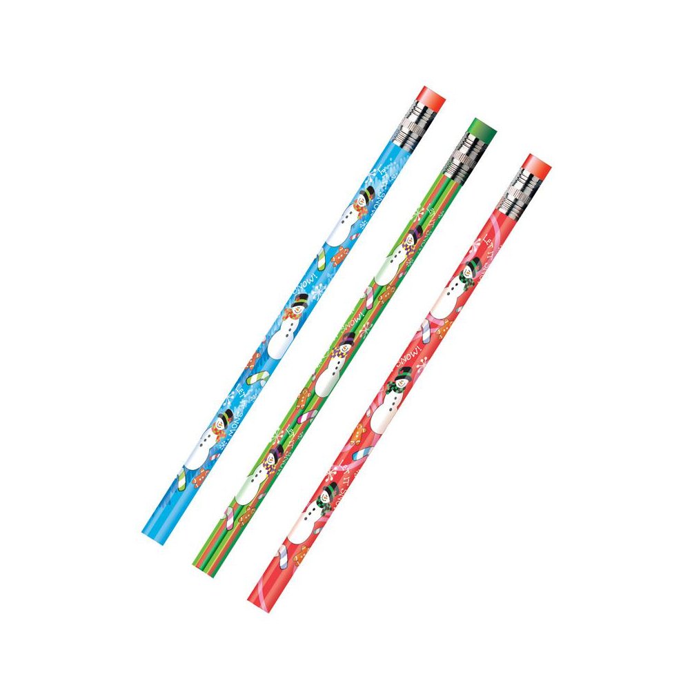 Decorated Pencils, Assorted Holiday Snowmen, 12 Per Pack, 12 Packs. Picture 2