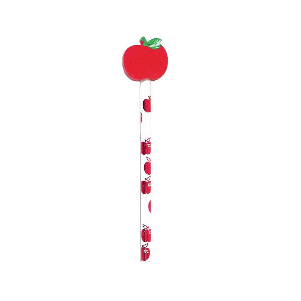 Pencil & Eraser Topper Write-Ons, Apple, Pack of 36. Picture 2