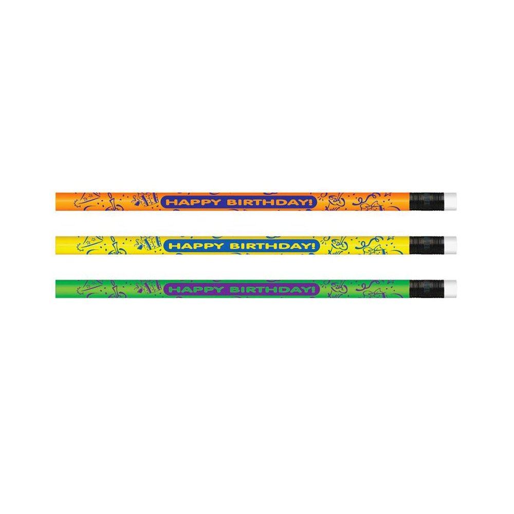 Pencils Neon Happy Birthday, 12 Per Pack, 12 Packs. Picture 2