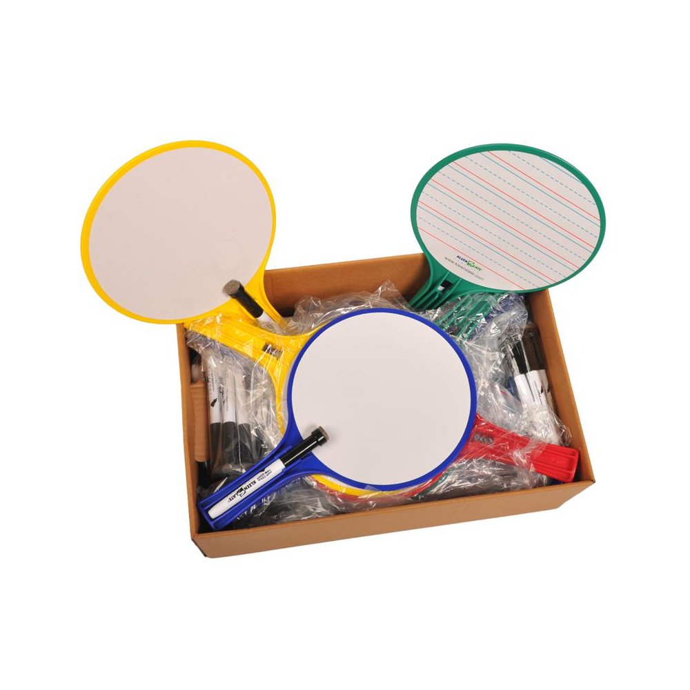Round Double-Sided Whiteboard Paddles with Markers, Pack of 12. Picture 2