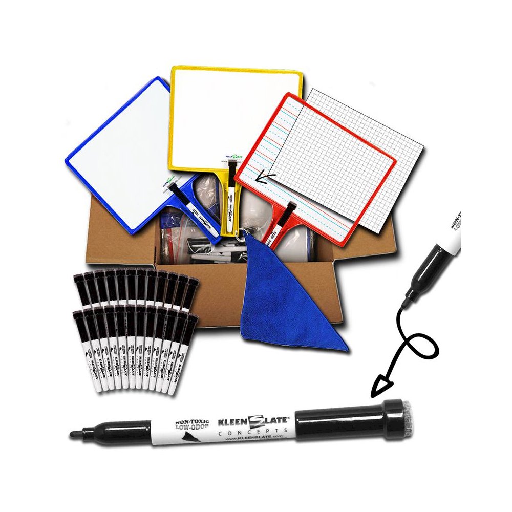Customizable Handheld Whiteboards with Clear Dry Erase SleevesClass Set of 24. Picture 2